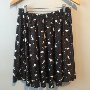 Cute Dinosaur Flared Mini Skater Skirt
